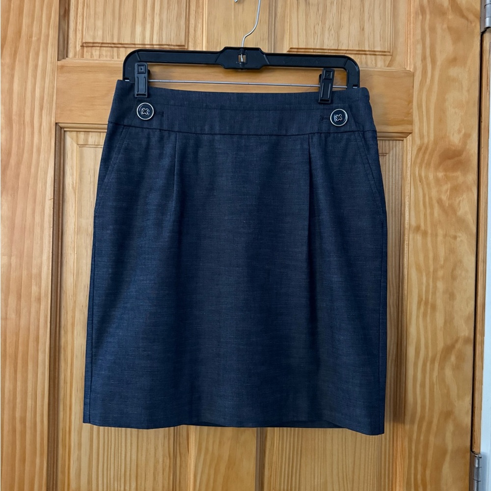 Classy Navy/Denim Pencil Skirt